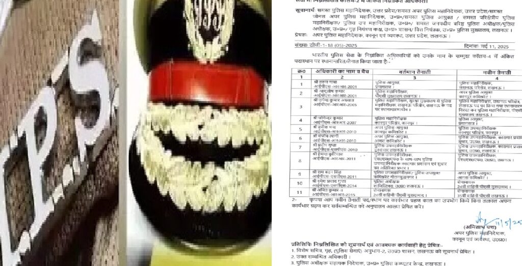 11 आईपीएस अधिकारियों का हुआ तबादला ,प्रयागराज को मिला नया पुलिस आयुक्त