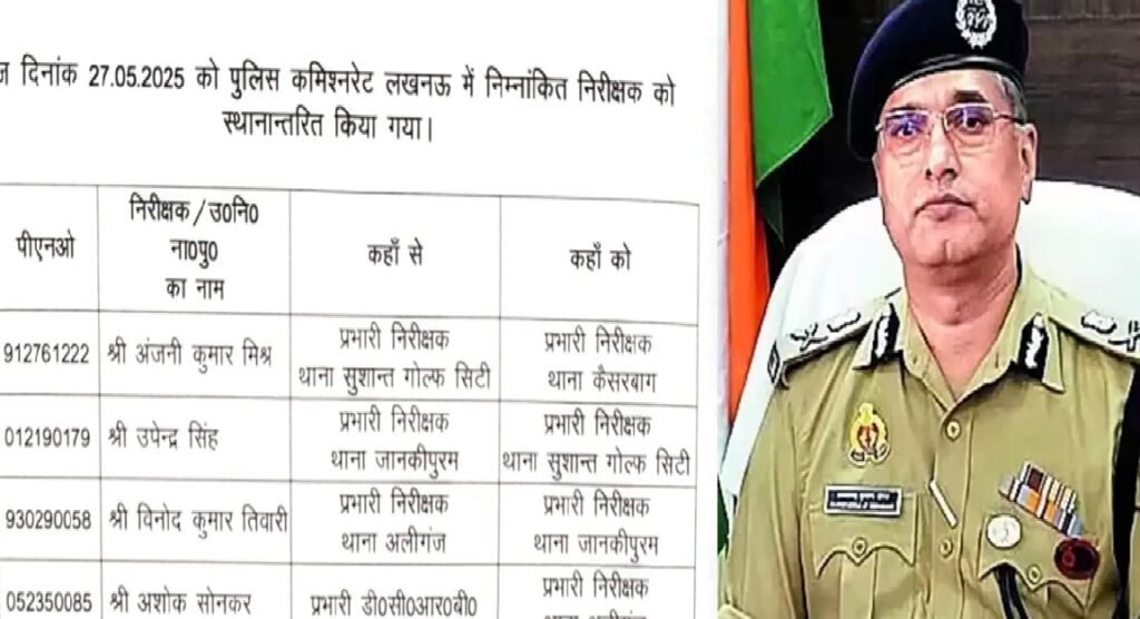 बदलाव: लखनऊ के चार थाना प्रभारियों का तबादला