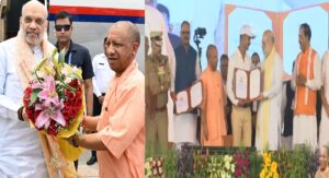 गृहमंत्री के लखनऊ पहुंचने पर सीएम योगी ने किया स्वागत, फिर नवचयनित सिपाहियों को सौंपे नियुक्ति पत्र