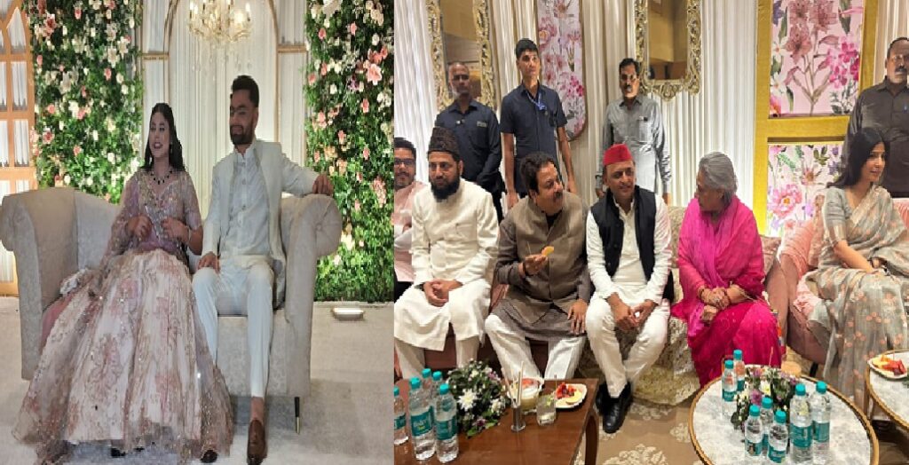 क्रिकेटर रिंकू और सांसद प्रिया की सगाई में परिवार सहित पहुंचें अखिलेश