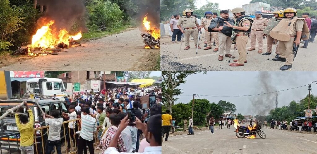 चंद्रशेखर रावण को रोके जाने से भड़के भीम आर्मी के कार्यकर्ता, पुलिस पर पथराव , कई वाहन फूंके