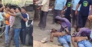 बुद्धेश्वर चौराहे पर सड़क पर युवक की पिटाई का वीडियो वायरल