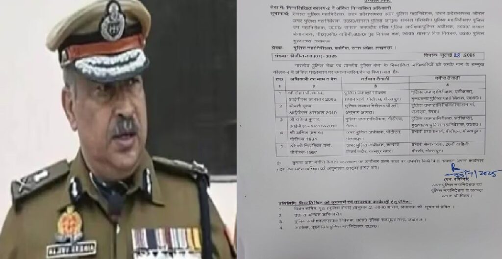 Transfer of IPS and PPS:गोरखपुर डीआईजी समेत 5 अधिकारियों की तैनाती में फेरबदल