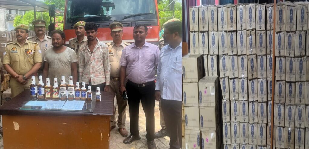 पूर्वांचल एक्सप्रेसवे के पास ट्रक से अवैध शराब बरामद, दो तस्कर गिरफ्तार