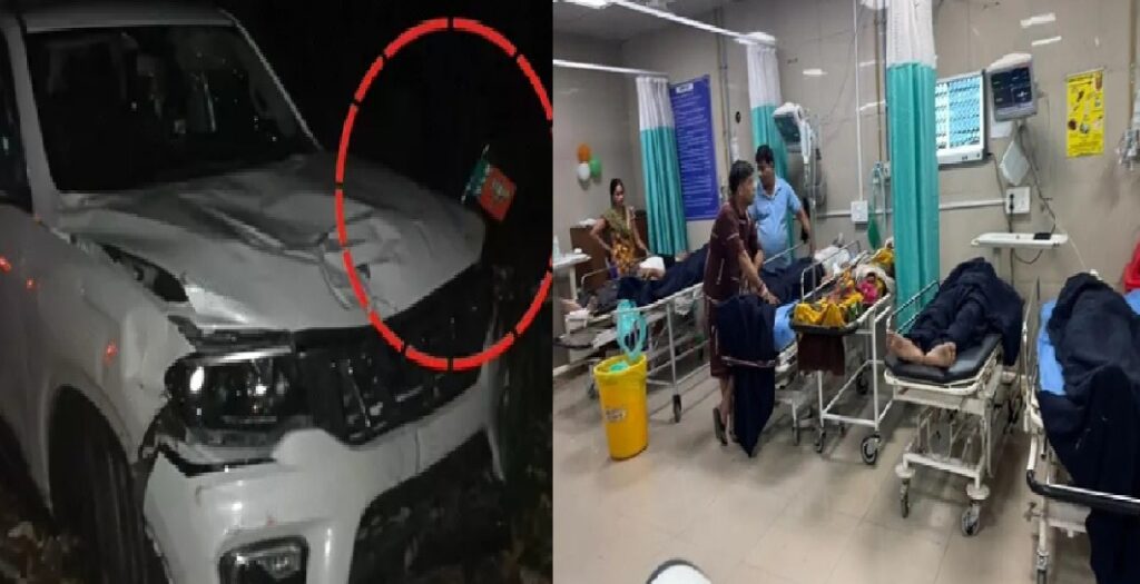 सड़क पर पैदल जा रहे राहगीरों को स्कॉर्पियों चालक ने रौंदा, तीन गंभीर
