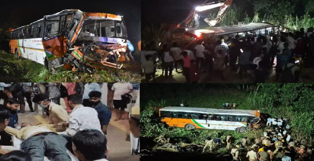 लखनऊ में भीषण सड़क हादसा : रोडवेज बस पलटी, 5 की मौत, कई घायल