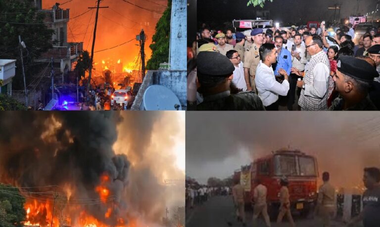 विकासनगर में भीषण अग्निकांड: 1200 झोपड़ियां जलकर खाक, सिलिंडर धमाकों से दहला इलाका