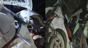 बारात में खुशियां मातम में बदलीं: तेज रफ्तार कार पेड़ से टकराई, तीन बारातियों की मौत, दो जिंदगी से जूझ रहे