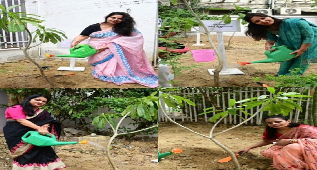 महिला कल्याण समिति व प्रयागराज मंडल द्वारा रेलवे ट्रैफिक कॉलोनी में किया गया पौधाराण