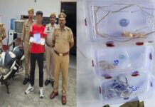 रेकी कर बंद मकानों को बनाता था निशाना, 5 लाख के जेवर और अपाचे बाइक के साथ शातिर चोर गिरफ्तार