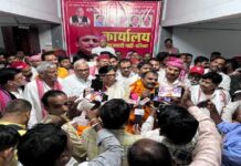 नवनियुक्त जिलाध्यक्ष सुनील कुमार मौर्य के प्रथम आगमन पर उमड़ा सपा कार्यकर्ताओं का उत्साह