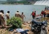 बांध में तीन शव मिलने से सनसनी, मोटरसाइकिल से खुली पहचान
