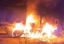 राख लदे डंपर ने बाइक को मारी टक्कर, पिता-पुत्र की दर्दनाक मौत, घिसटती बाइक से धधक उठा ट्रक