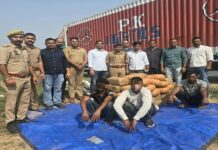 मथुरा में 250 किलो गांजा बरामद, तीन तस्कर गिरफ्तार